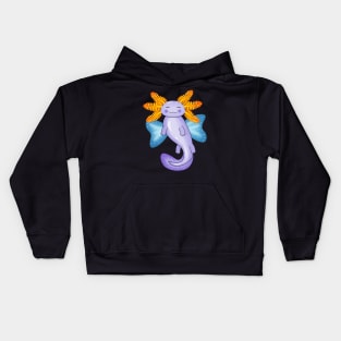 Purple Butterfly Axolotl Kids Hoodie